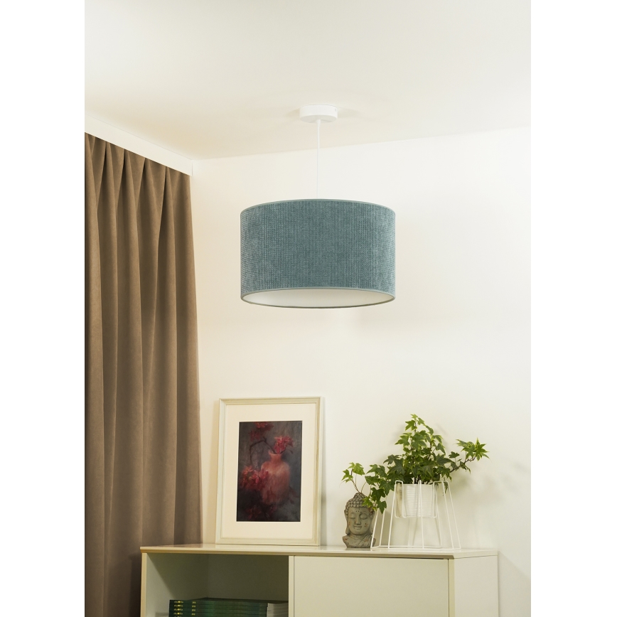 Duolla - Luster na sajli CORDUROY 1xE27/15W/230V svetlo plava, prečnik 40 cm