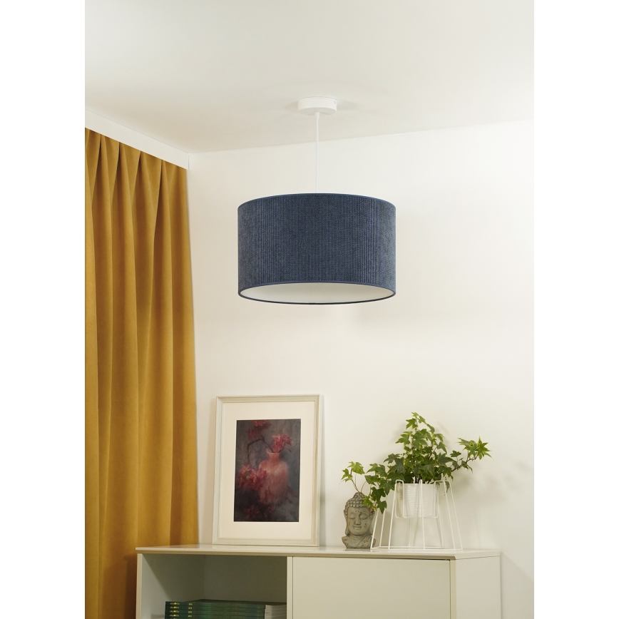 Duolla - Luster na sajli CORDUROY 1xE27/15W/230V tamno pr. 40 cm plava