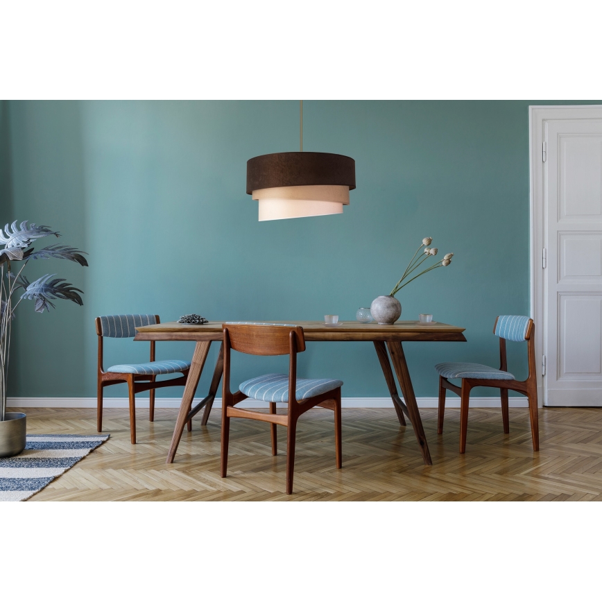 Duolla - Luster na sajli DEVON 1xE27/40W/230V pr. 45 cm braon/bež