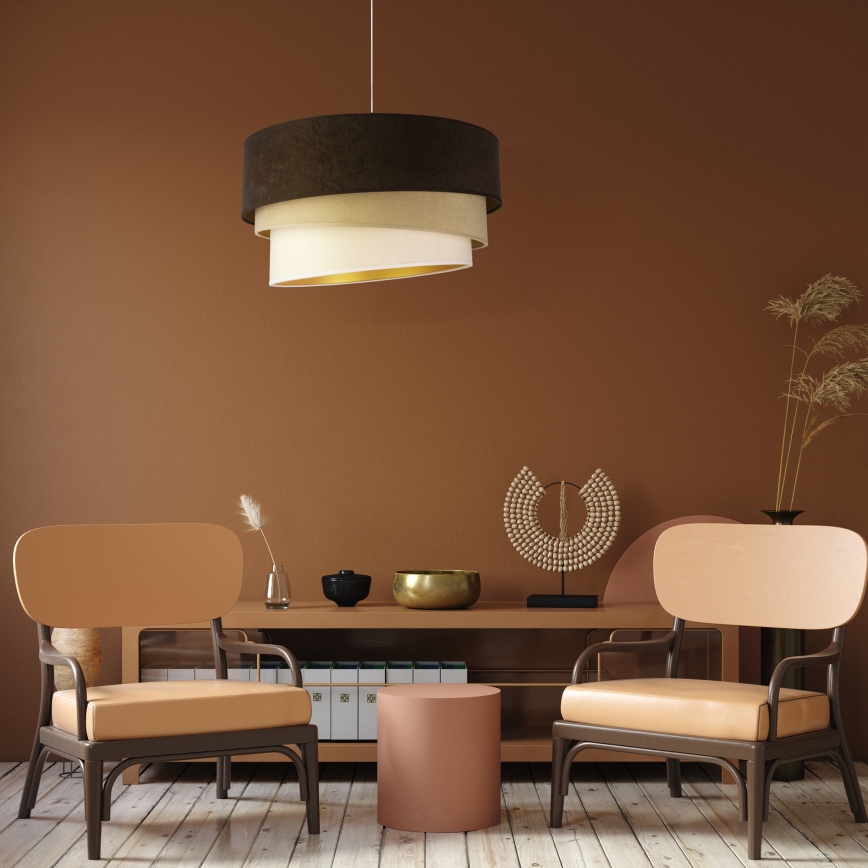 Duolla - Luster na sajli DEVON 1xE27/40W/230V pr. 45 cm braon/bež