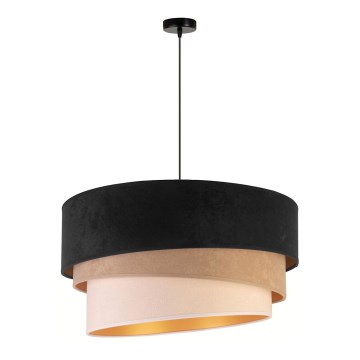 Duolla - Luster na sajli DEVON 1xE27/40W/230V pr. 45 cm crno/bež
