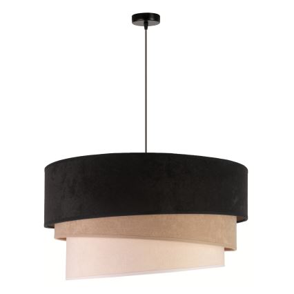 Duolla - Luster na sajli DEVON 1xE27/40W/230V pr. 45 cm crno/bež