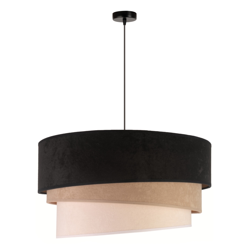 Duolla - Luster na sajli DEVON 1xE27/40W/230V pr. 45 cm crno/bež