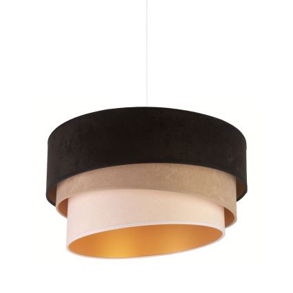 Duolla - Luster na sajli DEVON 1xE27/40W/230V pr. 45 cm crno/bež