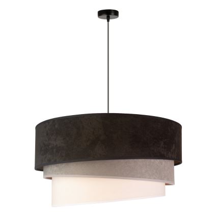 Duolla - Luster na sajli DEVON 1xE27/40W/230V pr. 45 cm crno/sivo/bež