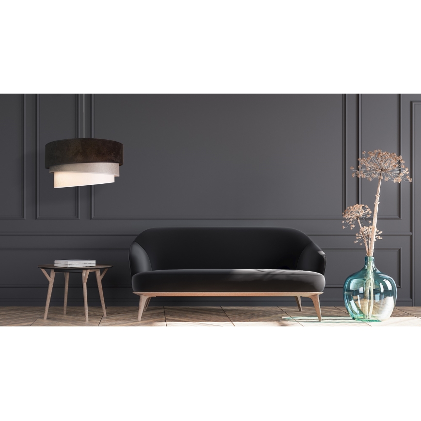 Duolla - Luster na sajli DEVON 1xE27/40W/230V pr. 45 cm crno/sivo/bež