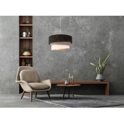 Duolla - Luster na sajli DEVON 1xE27/40W/230V pr. 45 cm crno/sivo/bež