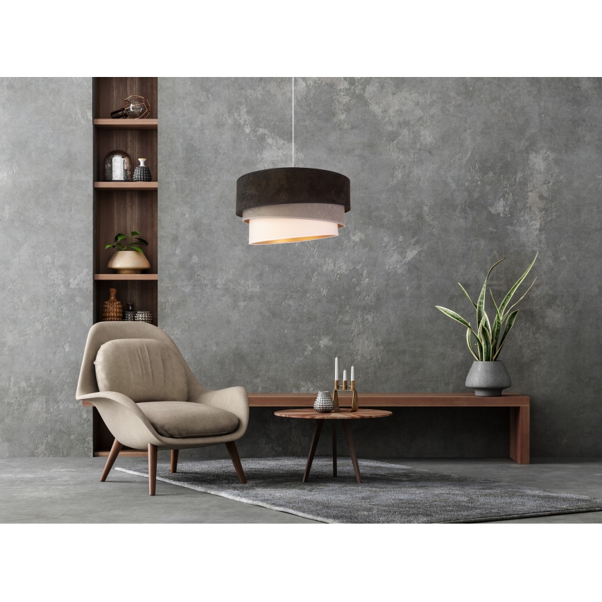 Duolla - Luster na sajli DEVON 1xE27/40W/230V pr. 45 cm crno/sivo/bež