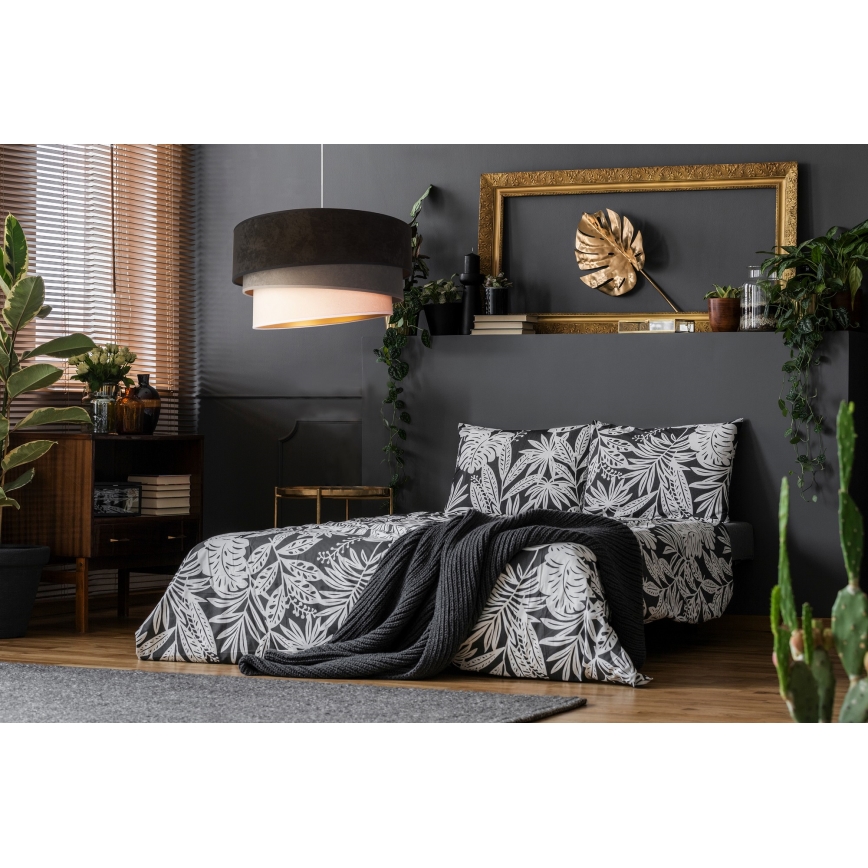 Duolla - Luster na sajli DEVON 1xE27/40W/230V pr. 45 cm crno/sivo/bež