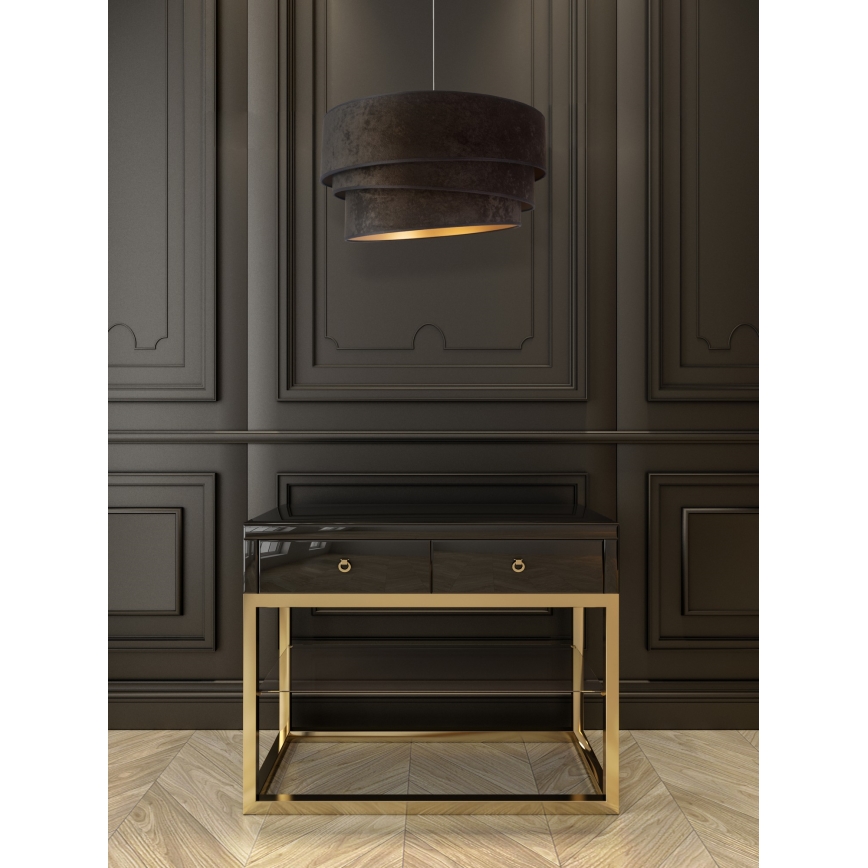 Duolla - Luster na sajli DEVON 1xE27/40W/230V pr. 45 cm crno/zlatna
