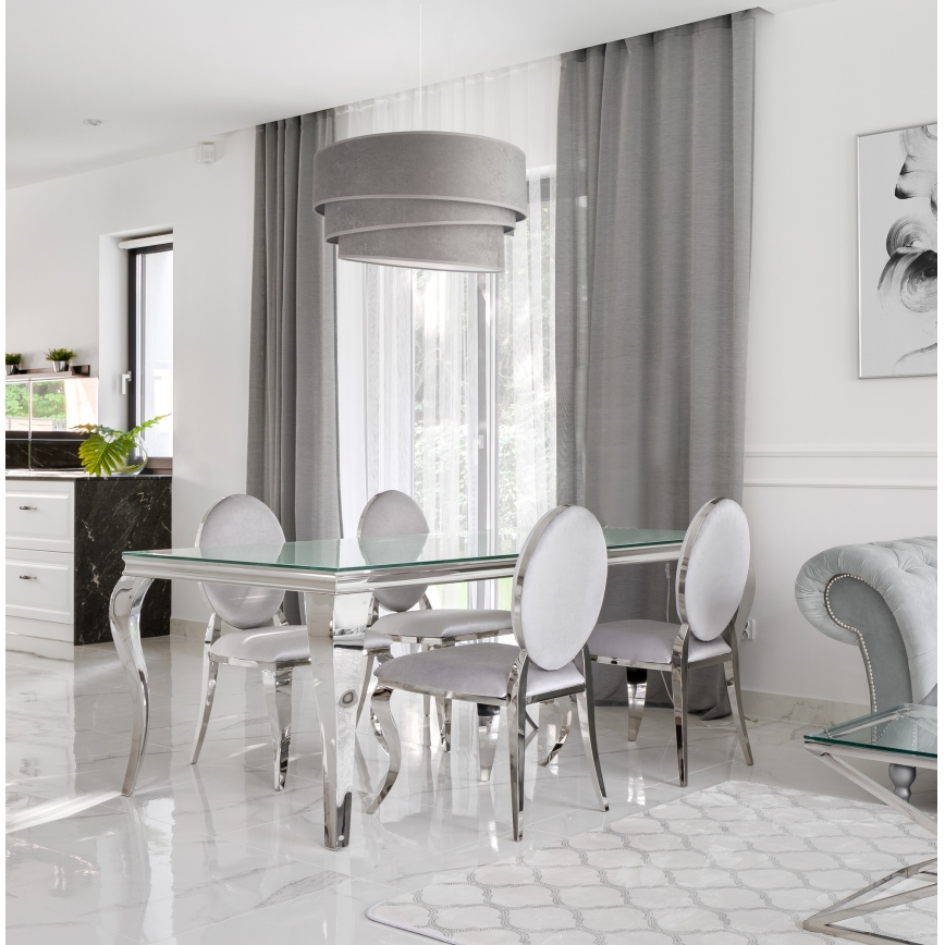 Duolla - Luster na sajli DEVON 1xE27/40W/230V pr. 45 cm sivo