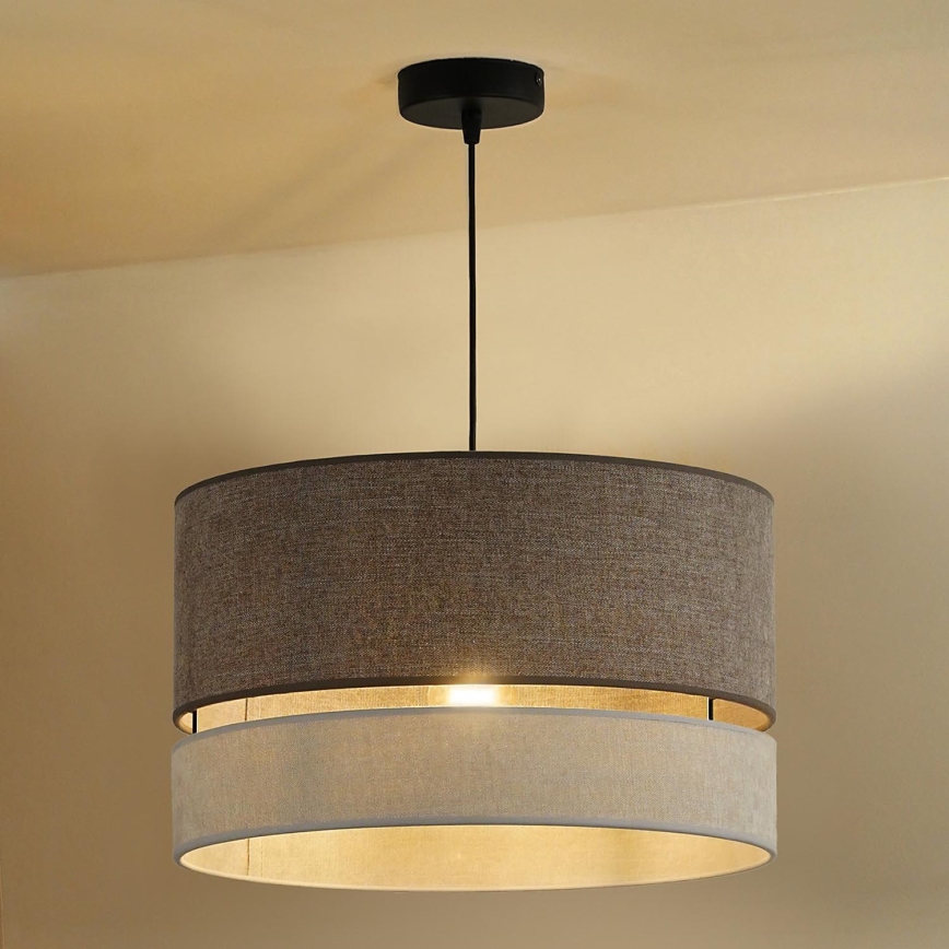 Duolla - Luster na sajli DOUBLE 1xE27/15W/230V pr. 40 cm braon/sivo