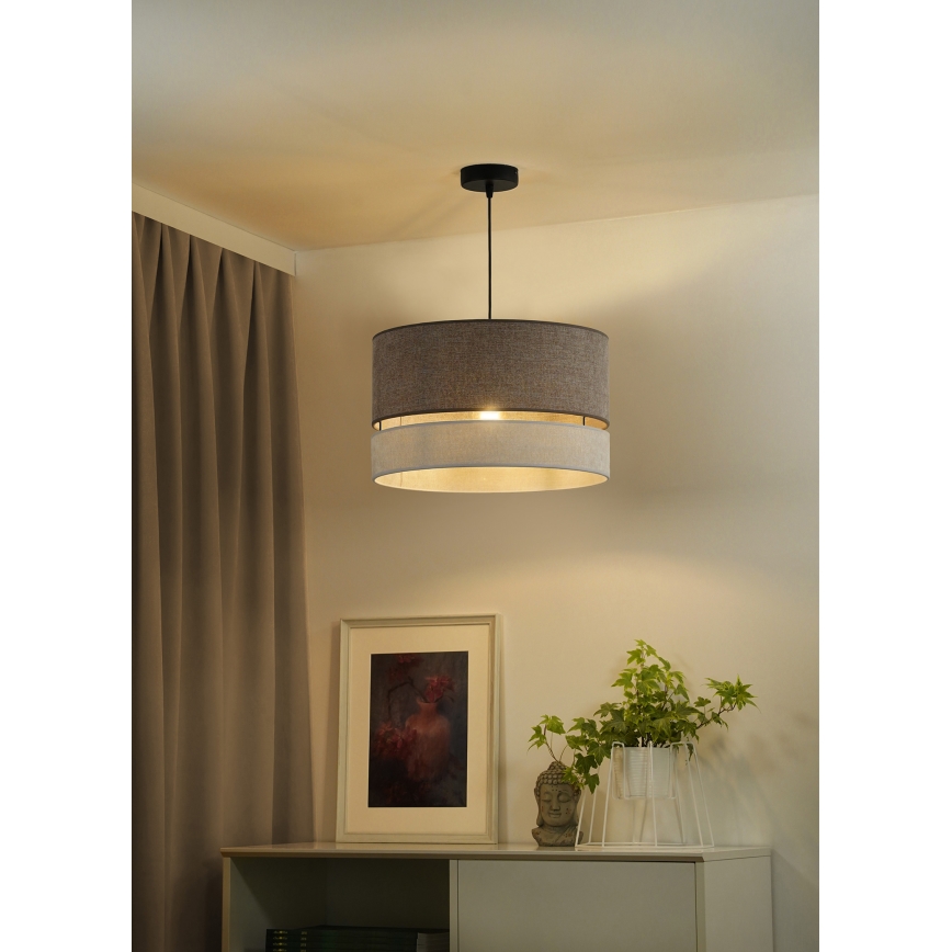 Duolla - Luster na sajli DOUBLE 1xE27/15W/230V pr. 40 cm braon/sivo