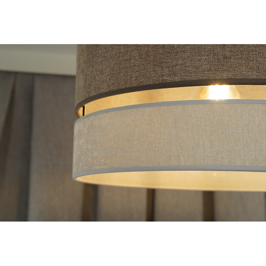 Duolla - Luster na sajli DOUBLE 1xE27/15W/230V pr. 40 cm braon/sivo
