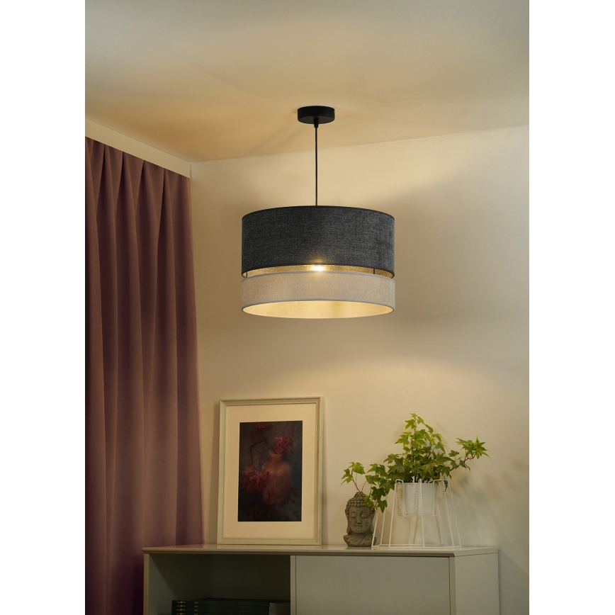 Duolla - Luster na sajli DOUBLE 1xE27/15W/230V pr. 40 cm sivo