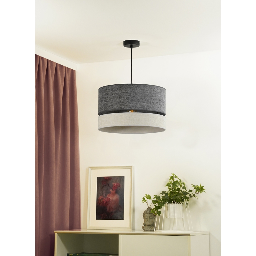 Duolla - Luster na sajli DOUBLE 1xE27/15W/230V pr. 40 cm sivo