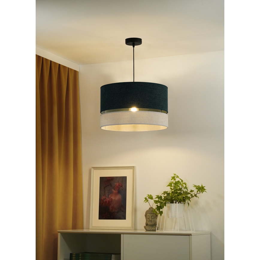 Duolla - Luster na sajli DOUBLE 1xE27/15W/230V pr. 40 cm zelena/sivo