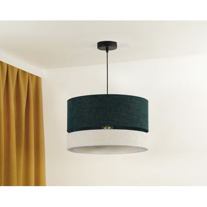 Duolla - Luster na sajli DOUBLE 1xE27/15W/230V pr. 40 cm zelena/sivo