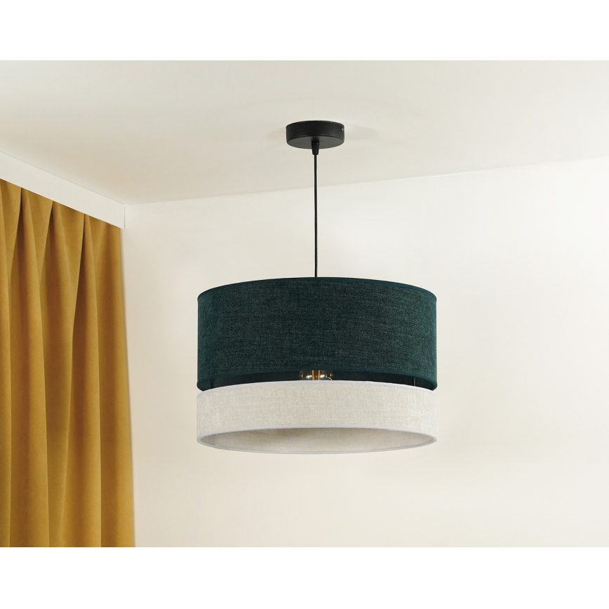 Duolla - Luster na sajli DOUBLE 1xE27/15W/230V pr. 40 cm zelena/sivo