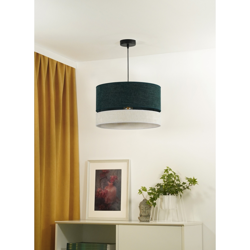 Duolla - Luster na sajli DOUBLE 1xE27/15W/230V pr. 40 cm zelena/sivo