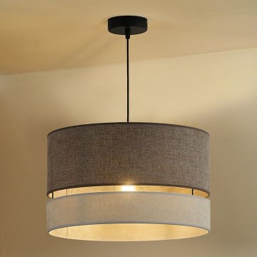 Duolla - Luster na sajli DOUBLE 1xE27/15W/230V prečnik 40 cm braon/siva