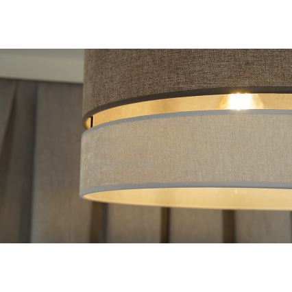 Duolla - Luster na sajli DOUBLE 1xE27/15W/230V prečnik 40 cm braon/siva