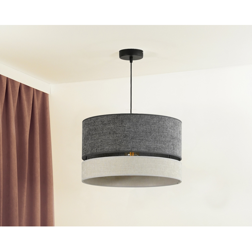 Duolla - Luster na sajli DOUBLE 1xE27/15W/230V prečnik 40 cm siva