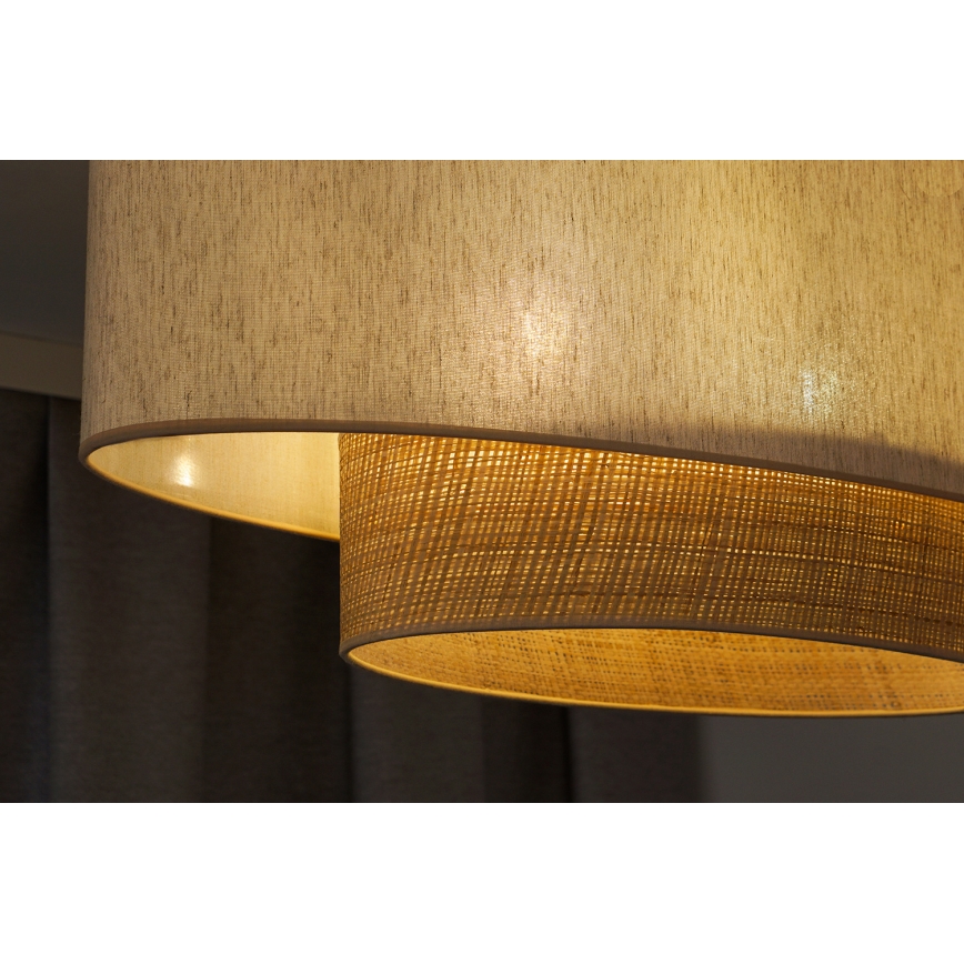 Duolla - Luster na sajli DOUBLE OVAL NATURE 2xE27/15W/230V kremasta/bež