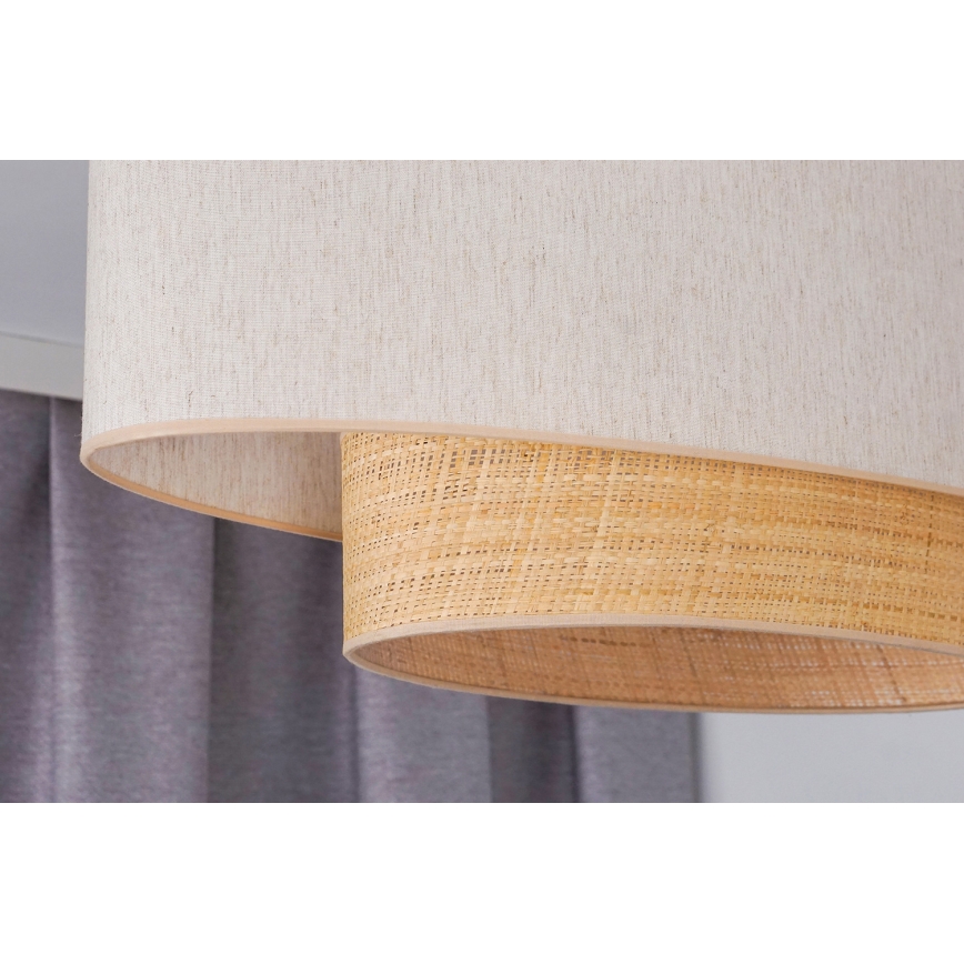 Duolla - Luster na sajli DOUBLE OVAL NATURE 2xE27/15W/230V kremasta/bež
