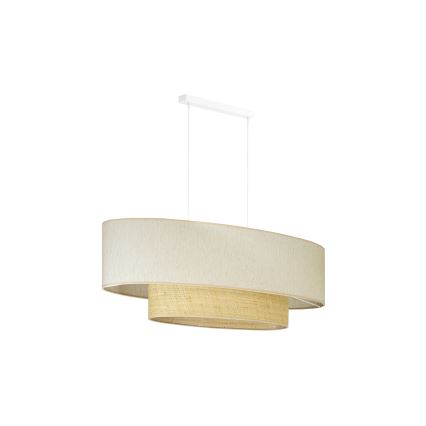 Duolla - Luster na sajli DOUBLE OVAL NATURE 2xE27/15W/230V kremasta/bež