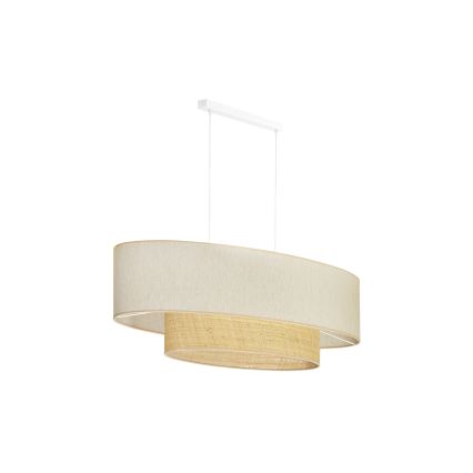 Duolla - Luster na sajli DOUBLE OVAL NATURE 2xE27/15W/230V kremasta/bež