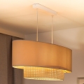 Duolla - Luster na sajli DOUBLE OVAL RATTAN 2xE27/15W/230V kremasta/ratan