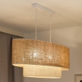Duolla - Luster na sajli DOUBLE OVAL YUTE 2xE27/15W/230V braon/kremasta