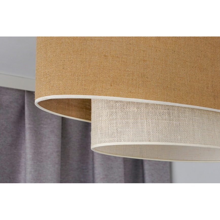 Duolla - Luster na sajli DOUBLE OVAL YUTE 2xE27/15W/230V braon/kremasta