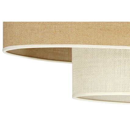 Duolla - Luster na sajli DOUBLE OVAL YUTE 2xE27/15W/230V braon/kremasta