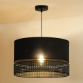 Duolla - Luster na sajli DOUBLE RATTAN 1xE27/15W/230V pr. 40 cm crno