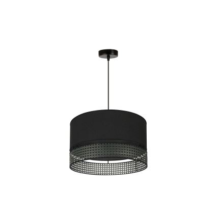 Duolla - Luster na sajli DOUBLE RATTAN 1xE27/15W/230V pr. 40 cm crno