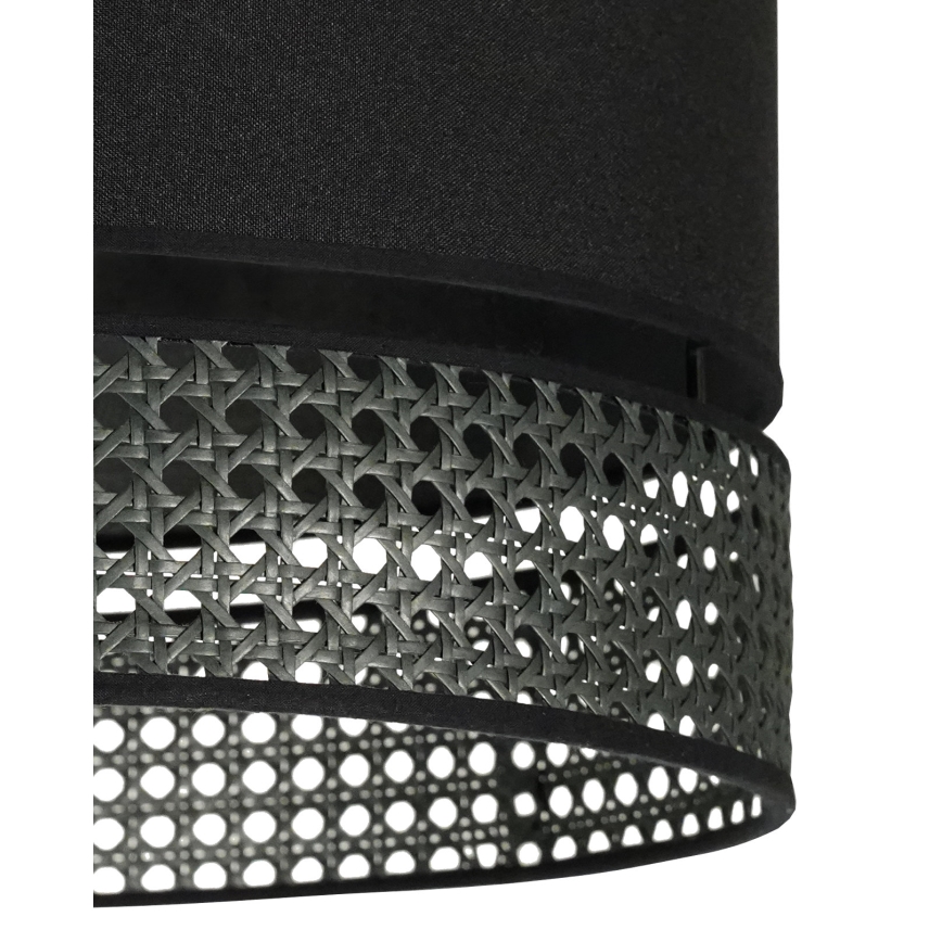 Duolla - Luster na sajli DOUBLE RATTAN 1xE27/15W/230V pr. 40 cm crno
