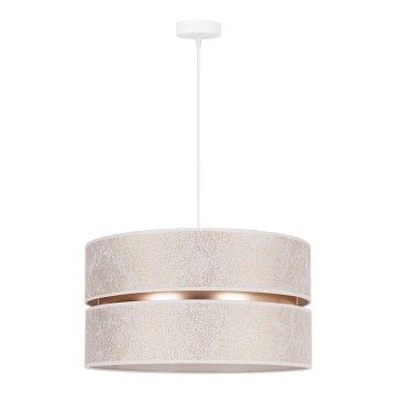Duolla - Luster na sajli DUO, 1x E27/15 W/230 V, prečnik 40 cm, bela/zlatna