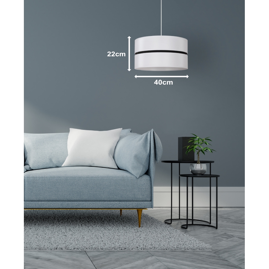 Duolla - Luster na sajli DUO 1xE27/15W/230V pr. 40 cm bela/crno