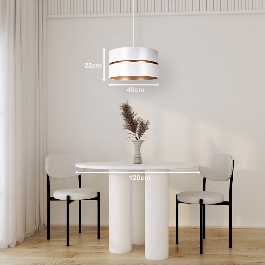 Duolla - Luster na sajli DUO 1xE27/15W/230V pr. 40 cm bela/zlatna