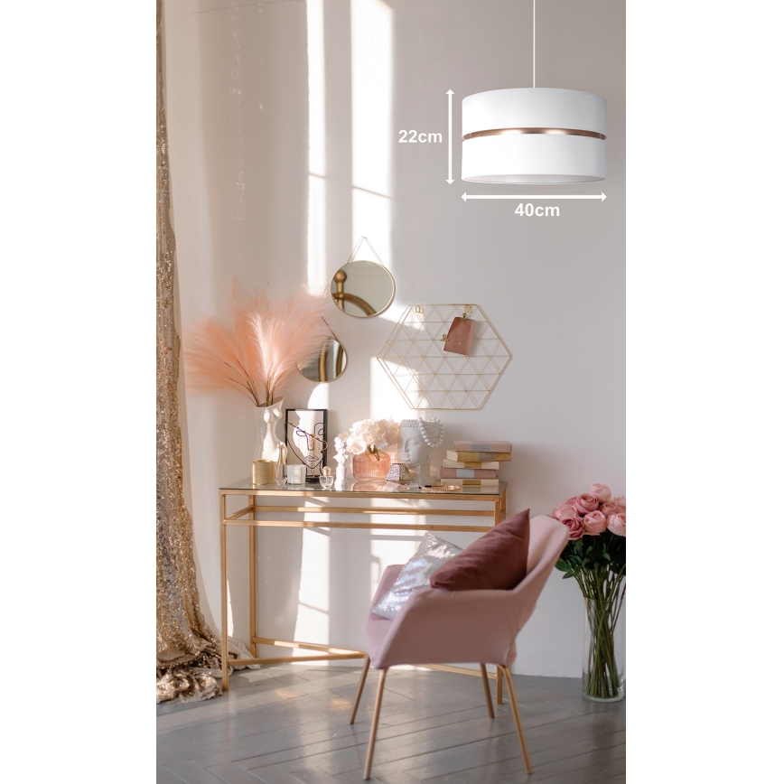 Duolla - Luster na sajli DUO 1xE27/15W/230V pr. 40 cm bela/zlatna
