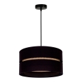 Duolla - Luster na sajli DUO 1xE27/15W/230V pr. 40 cm crno/ratan