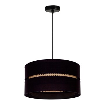 Duolla - Luster na sajli DUO 1xE27/15W/230V pr. 40 cm crno/ratan