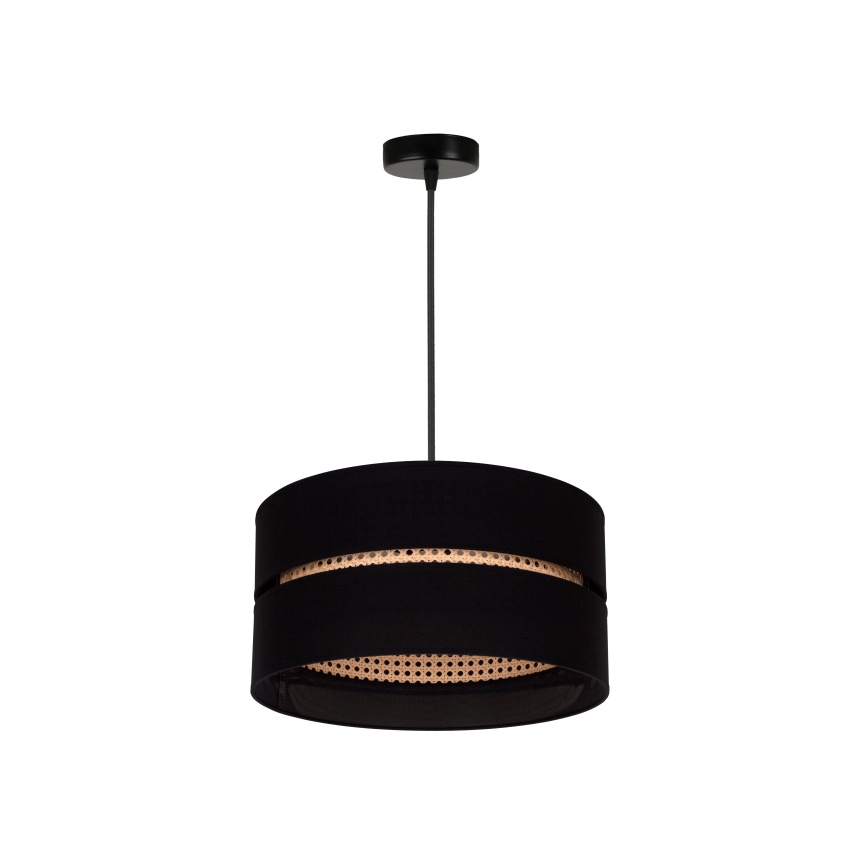 Duolla - Luster na sajli DUO 1xE27/15W/230V pr. 40 cm crno/ratan