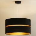 Duolla - Luster na sajli DUO 1xE27/15W/230V pr. 40 cm crno/zlatna