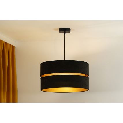 Duolla - Luster na sajli DUO 1xE27/15W/230V pr. 40 cm crno/zlatna