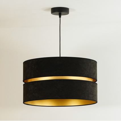 Duolla - Luster na sajli DUO 1xE27/15W/230V pr. 40 cm crno/zlatna