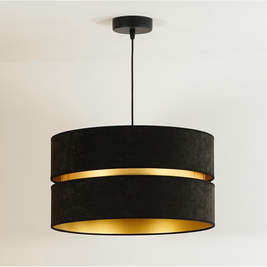 Duolla - Luster na sajli DUO 1xE27/15W/230V pr. 40 cm crno/zlatna