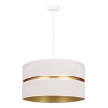Duolla - Luster na sajli DUO 1xE27/15W/230V pr. 40 cm kremasta/zlatna